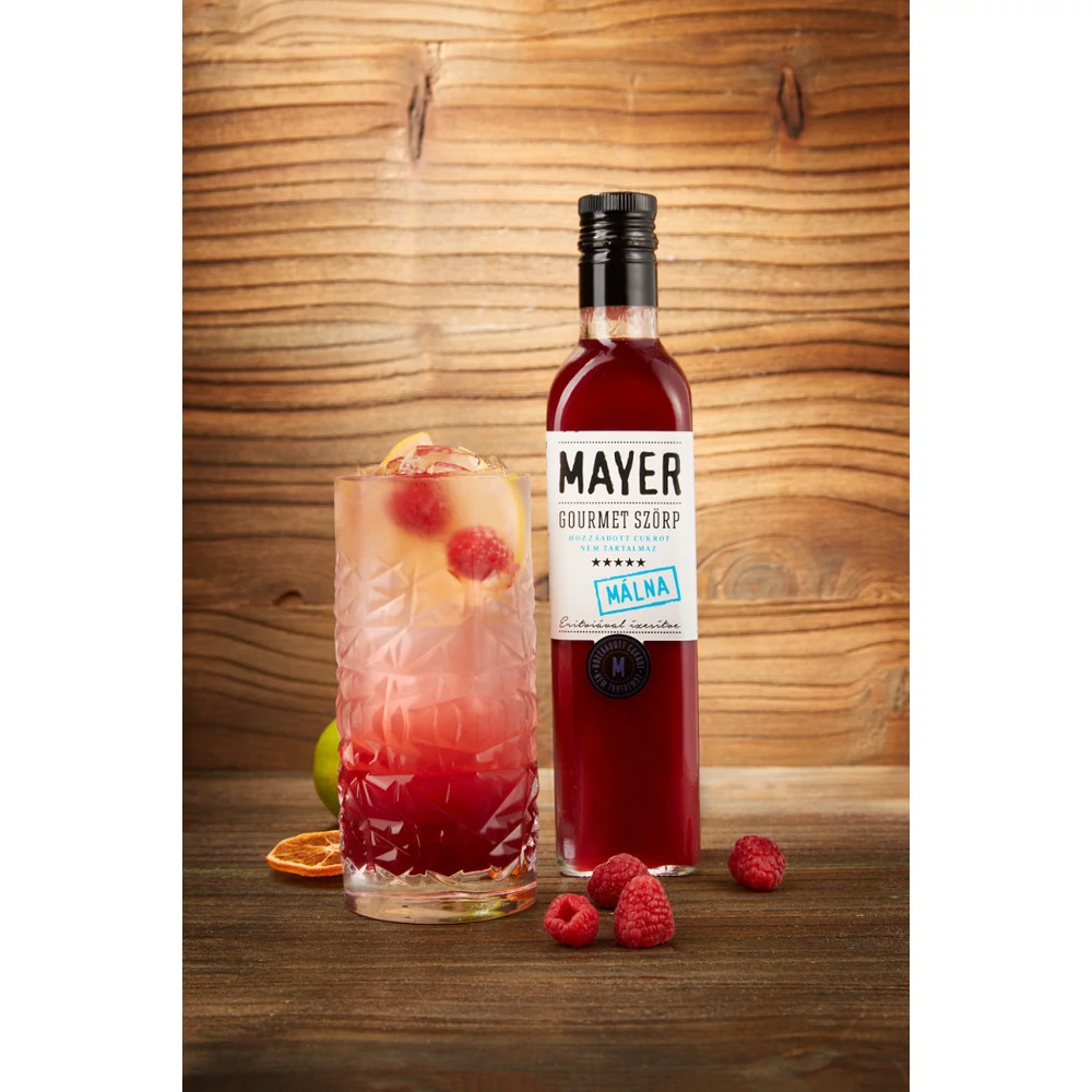 Kép 2/2 - Mayer málnaszörp édesítőszerrel 0,5l